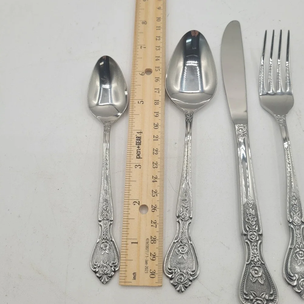 New‎ Vintage NORMANDY Stainless Steel Flatware 2 Forks, 2 Spoons & Table Knife